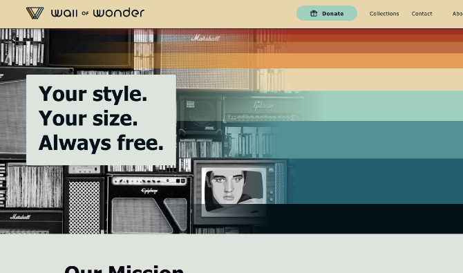 Screenshot of the Wall of Wonder.