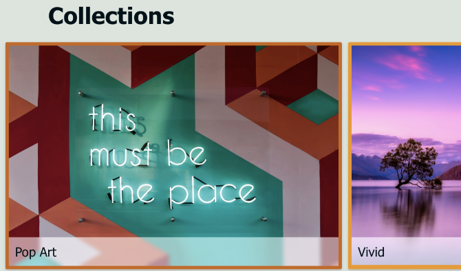 Screenshot of the Wall of Wonder Collections.
